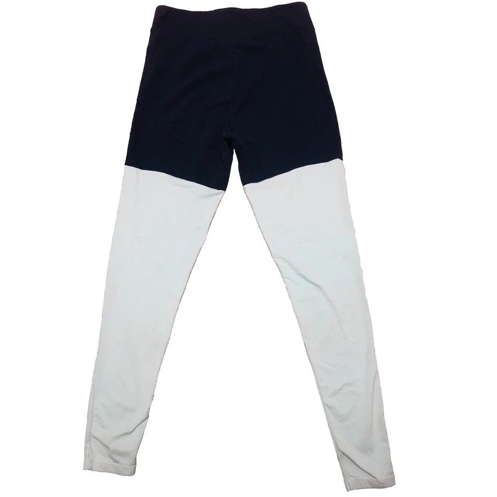 Gymshark Leggings Women's‎ M Navy Blue Mint Colorblock Cross Over Waist *stains